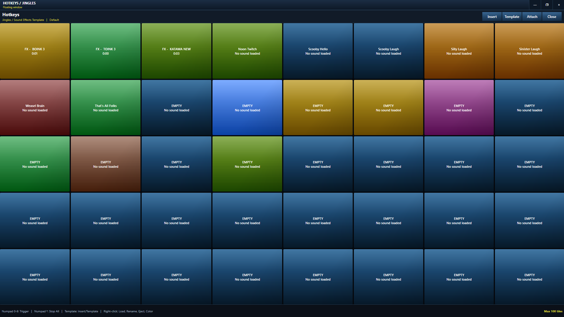 TeoCast Automation hotkeys panel