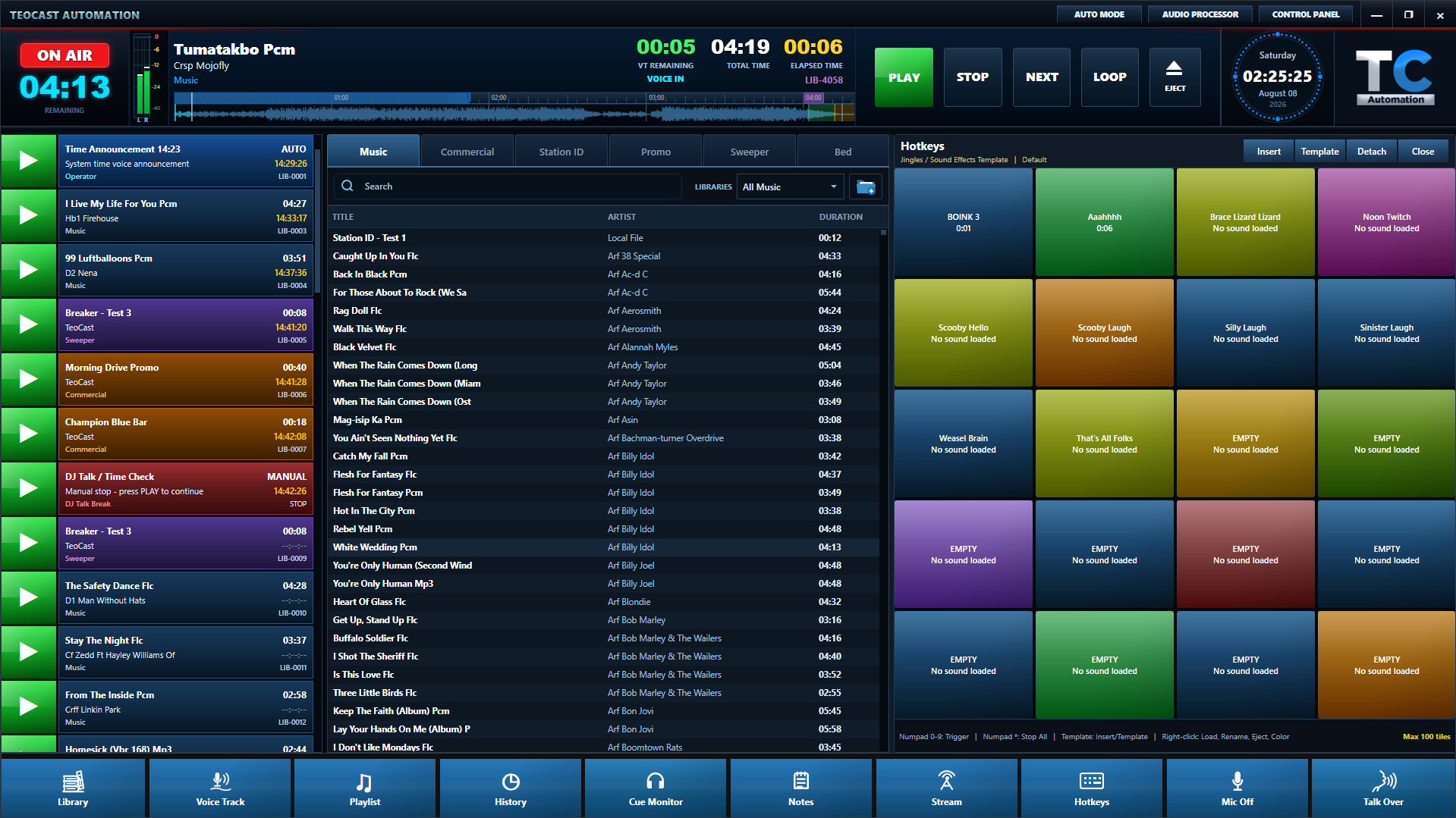 TeoCast Automation main interface