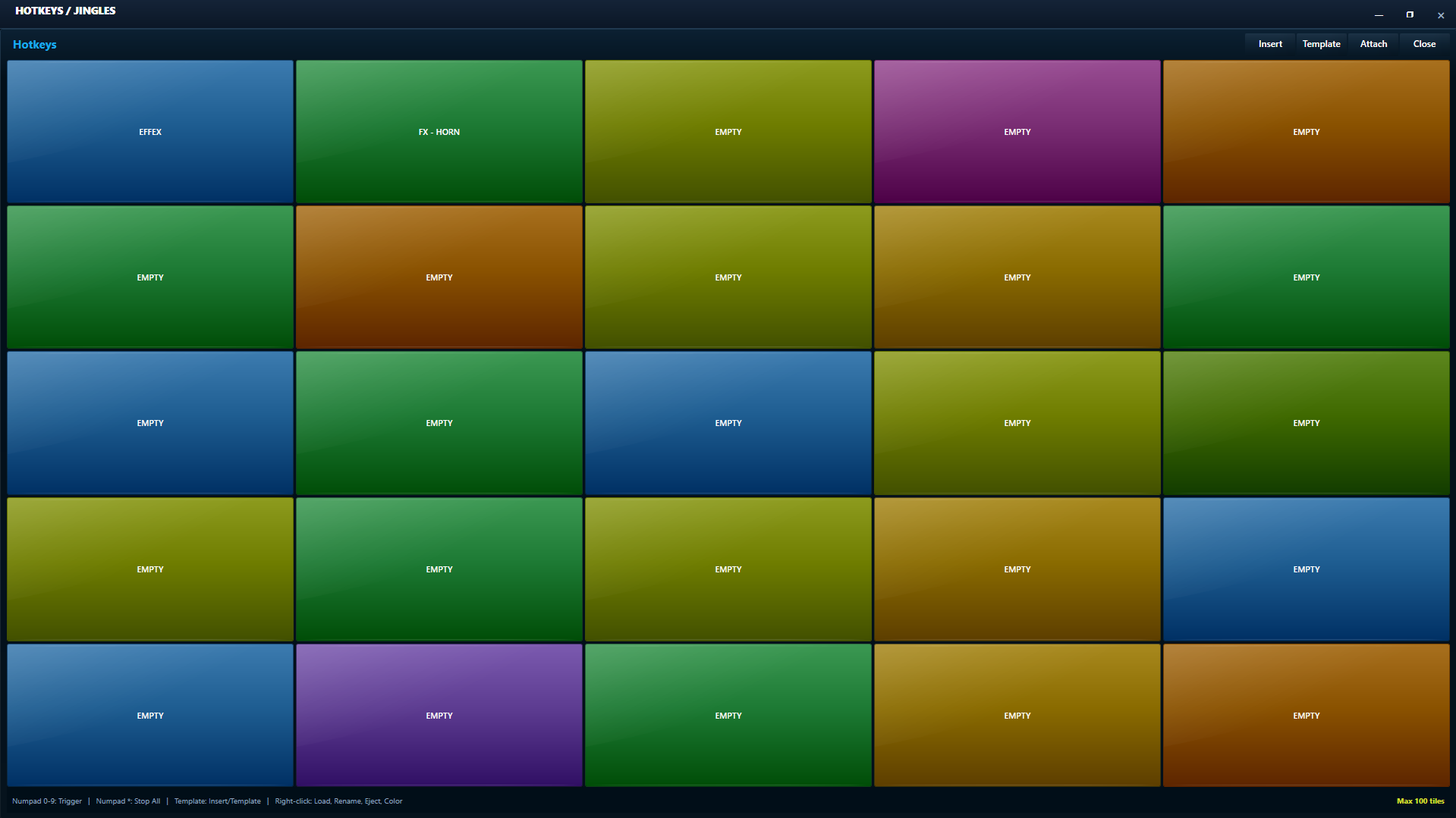TeoCast Main hotkeys interface